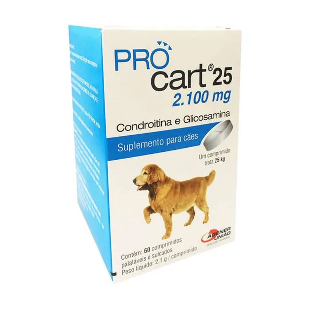Suplemento palatable Procart de 25 kg para perros, condroprotector de la marca Ventas Pet, en envase resistente y fácil de usar.