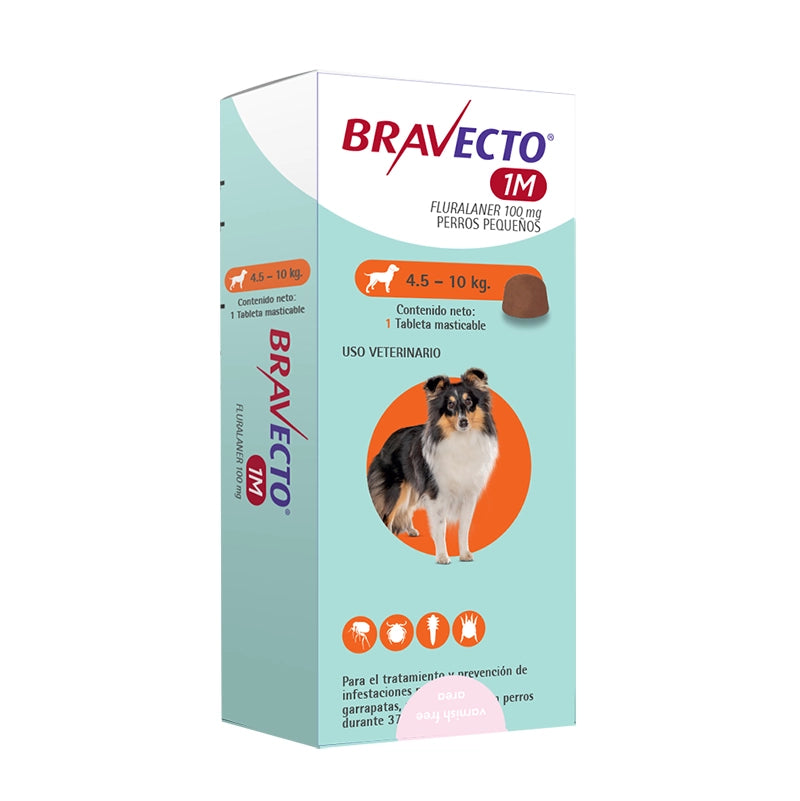 Bravecto para Perros 1M 4,5 a 10 kg 100MG