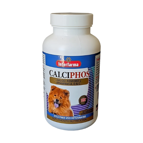 Calcio-vitaminas Perros Calciphos- Interfarma 60 Tab Tocino - ventas pet