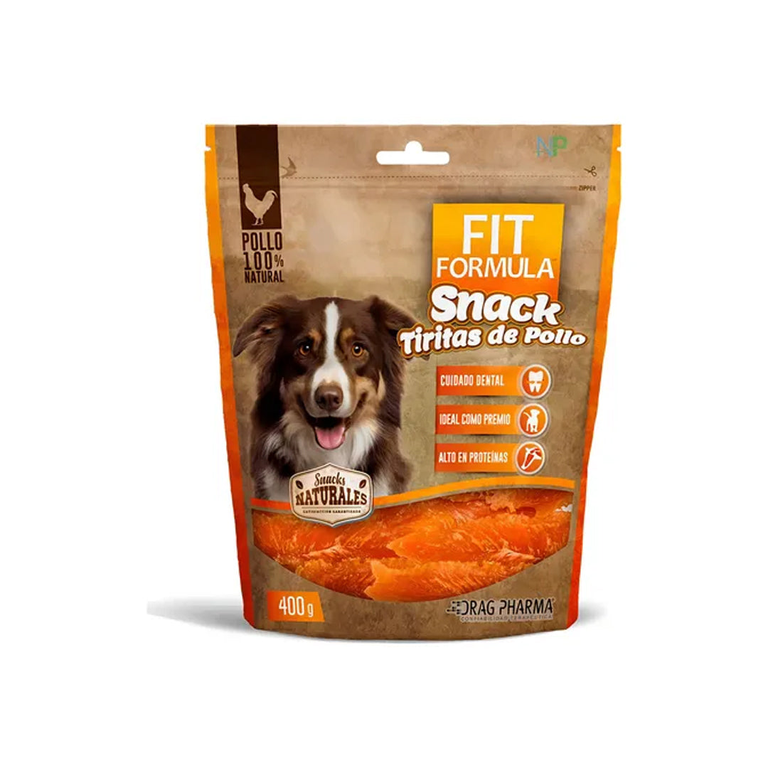 Tiras de pollo deshidratado para perros de la marca ventas pet, snack saludable en envase de 400 gramos.