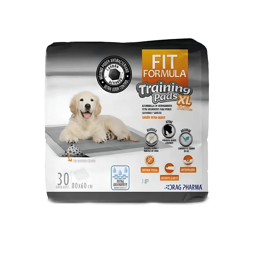 Pads de entrenamiento Fit Formula Sabanilla Carbon, tamaño XL, 80x60 cm para higiene y cuidado de mascotas, marca Ventas Pet