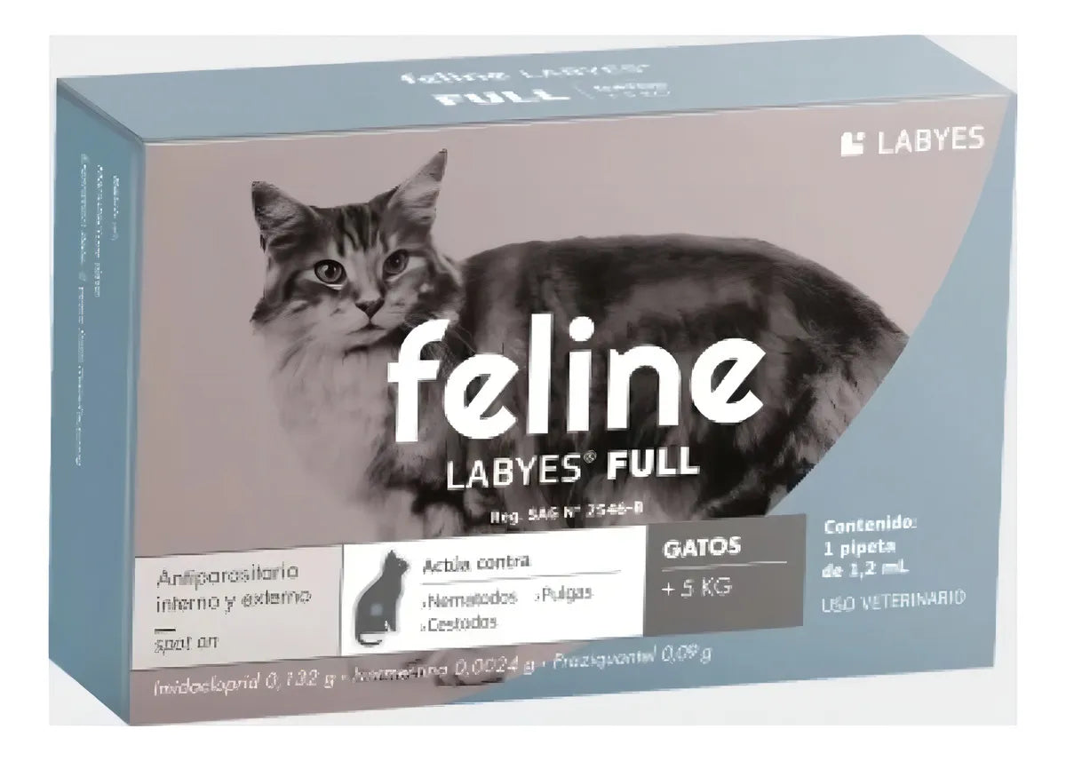 Antiparasitario Gato Feline Labyes Full Spot On Mayor A 5kg - ventas pet
