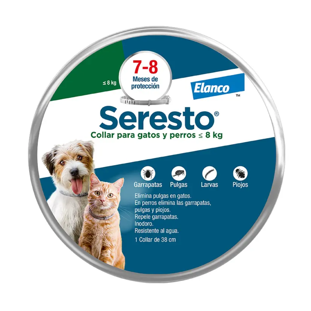 Seresto collar antiparasitario perros y gatos hasta 8 Kg