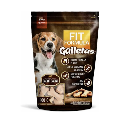 Galletas Golosina Comida Snack Carne Fit Perro Mascota 400gr - ventas pet