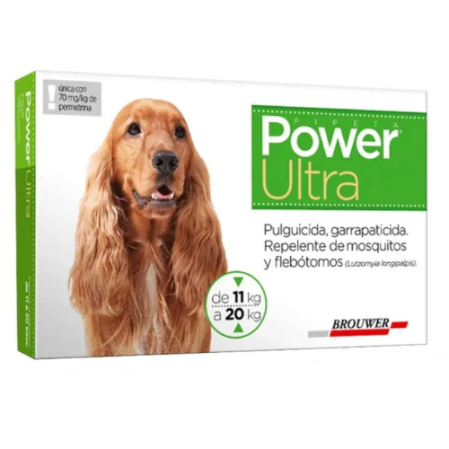 Power Ultra 11 A 20 Kg Pipeta Perro Anti Pulgas Garrapatas - ventas pet