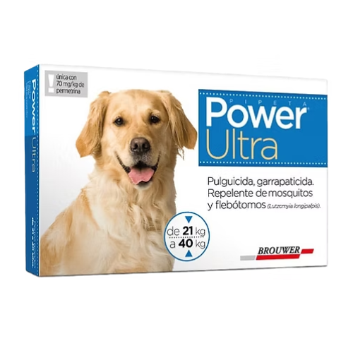 Power Ultra 21 A 40 Kg Pipeta Perro Anti Pulgas Garrapatas