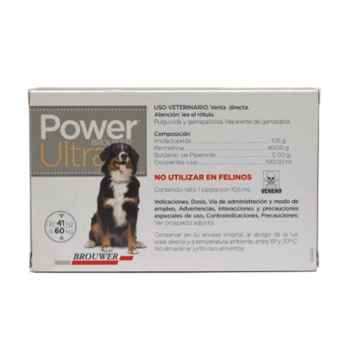 Power Ultra 41 A 60 Kg Pipeta Perro Anti Pulgas Garrapatas