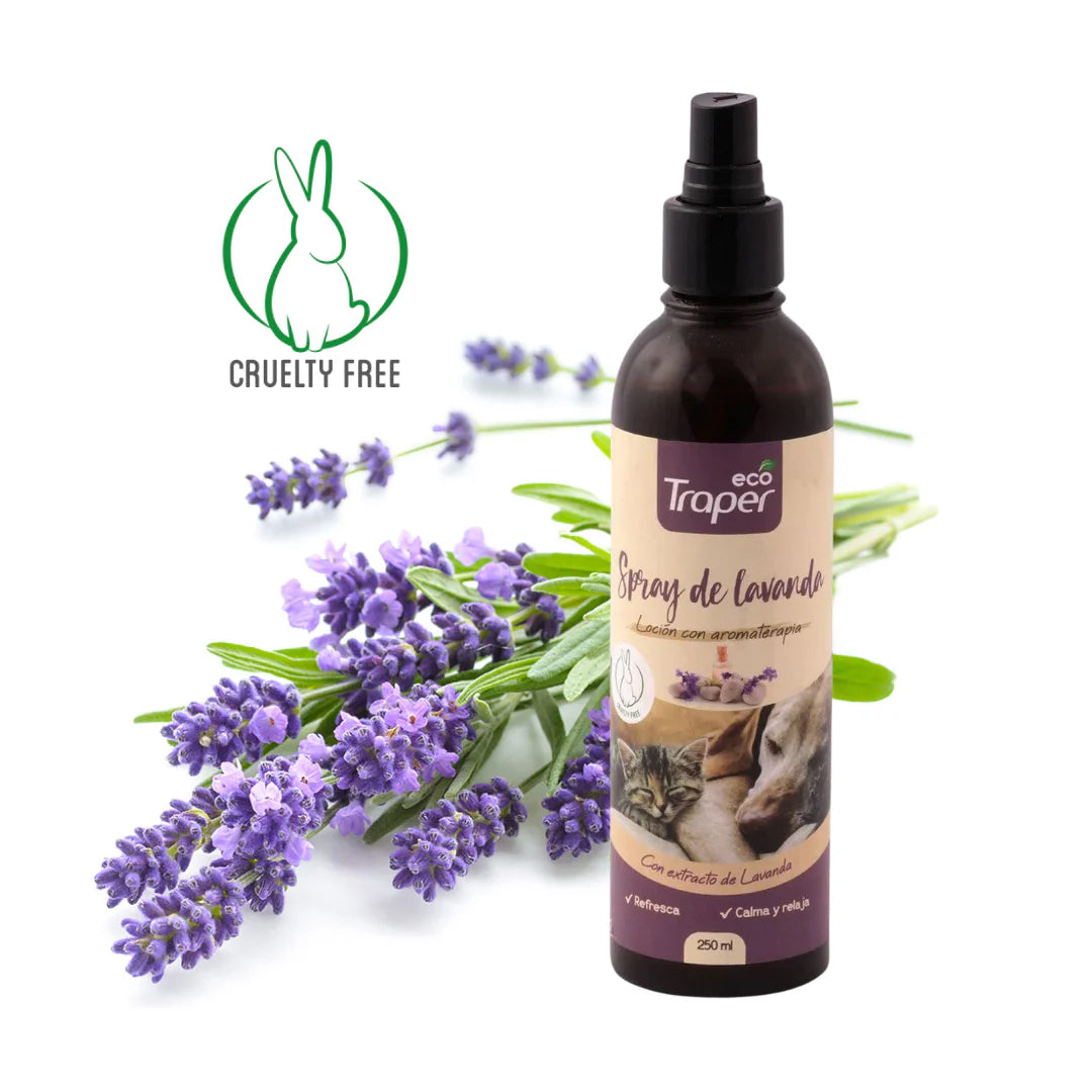 Spray de lavanda para perros y gatos de 250ml de ventas pet, higiene y cuidado, recomendado para tonos de pelaje.