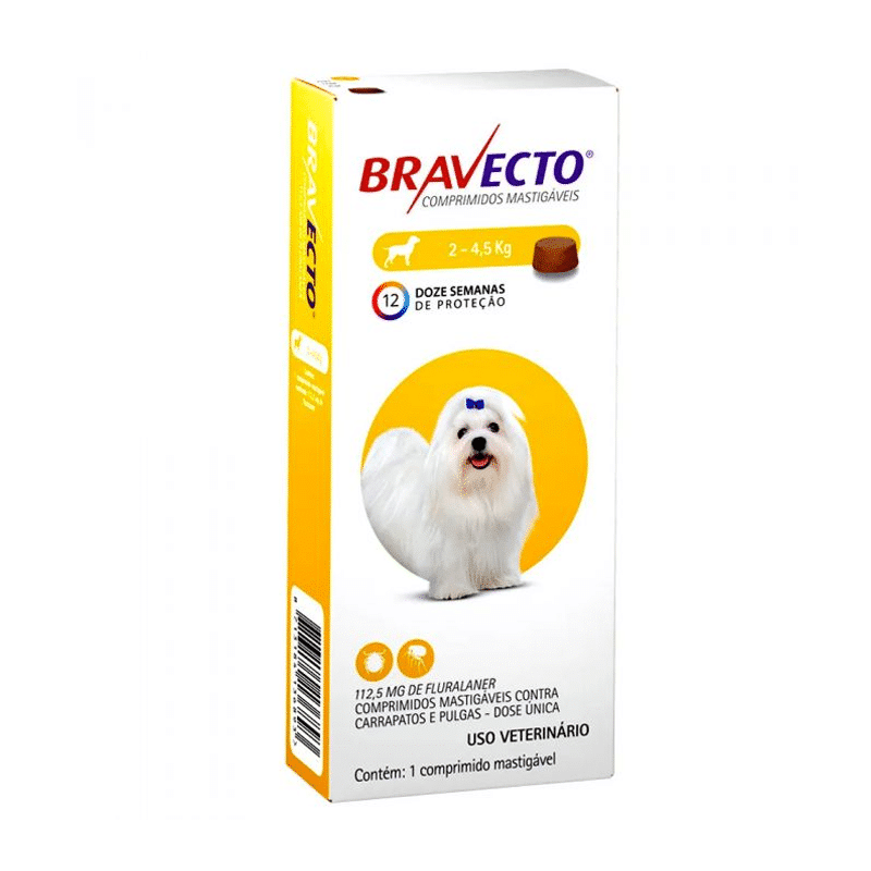 Bravecto para Perros – 2 Kg a 4.5 Kg 112.5 MG