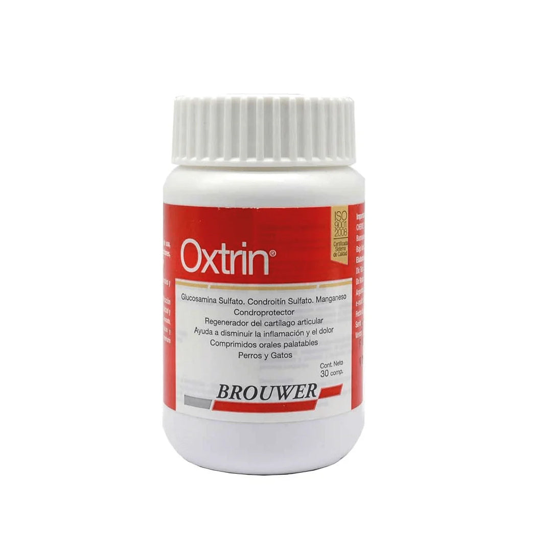 Suplemento Articular Oxtrin de ventas pet, caja con 30 comprimidos, suplemento para la salud articular en envase blanco