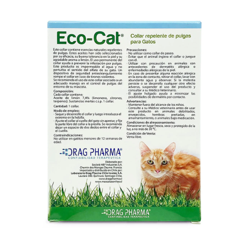 Collar Repelente Pulgas Para Gato Eco-cat Aceites Naturales