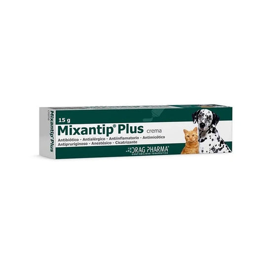Medicamentos Drag Pharma Mixantip Plus para perros y gatos, 15 g, con ingredientes naturales para la salud animal.