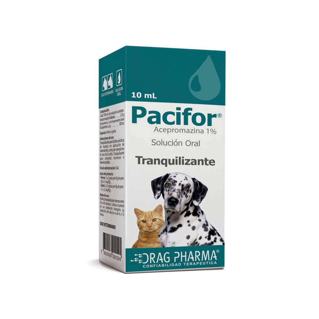 Suplemento y vitamina para perros y gatos Pacifor de 10 ml de ventas pet, frasco con gotas para mascotas.