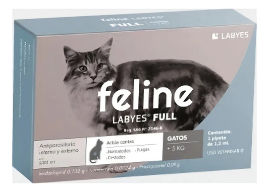 Antiparasitario Gato Feline Labyes Full Spot On Mayor A 5kg - ventas pet