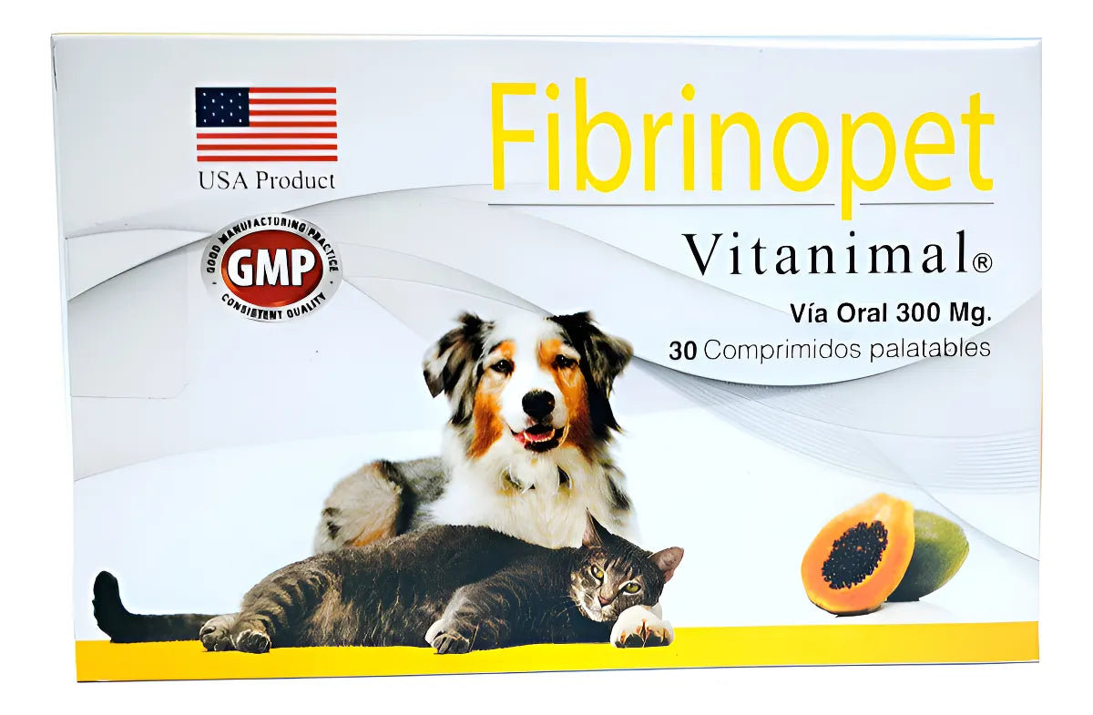 Fibrinopet Vitanimal Suplemento Perros Gatos 30 Comprimidos - ventas pet