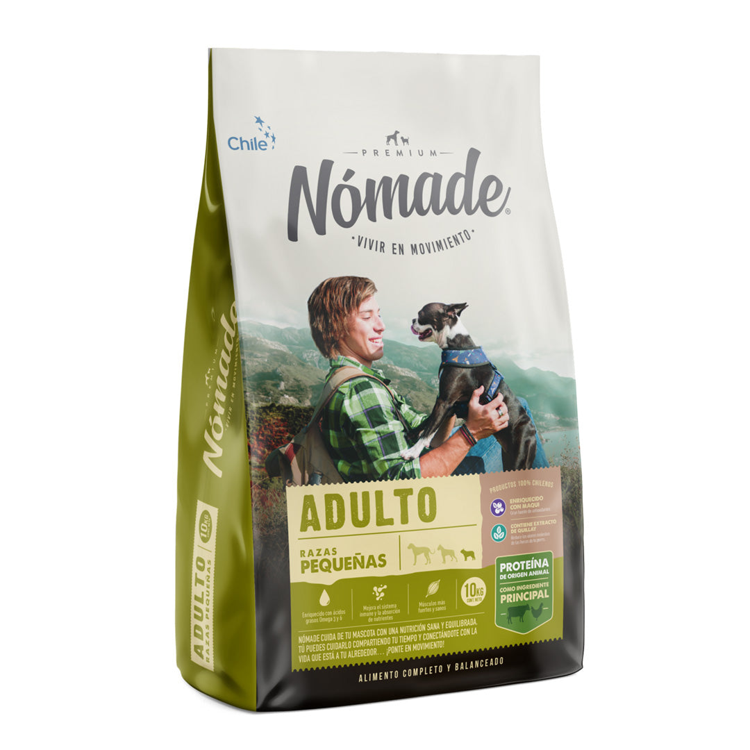 Alimento para perros adultos razas pequeñas de 10 kg de Ventas Pet, paquete con imagen del producto y logo de la marca.