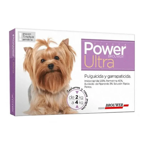 Power Ultra Pipeta Perro 2 a 4 Kg Antipulgas y Garrapatas - ventas pet