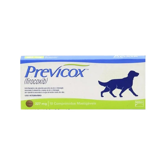 Comprimidos de Previcox 227 mg de 10 unidades, medicamento analgésico y antiinflamatorio de ventas pet.