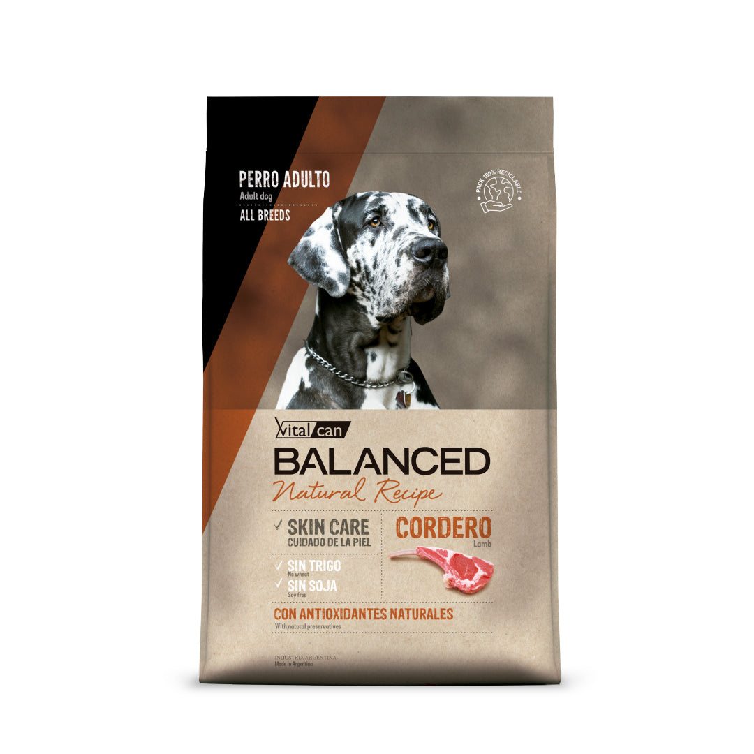 Alimento natural para perros con receta equilibrada de cordero en paquete de 3 kg, de la marca ventas pet.