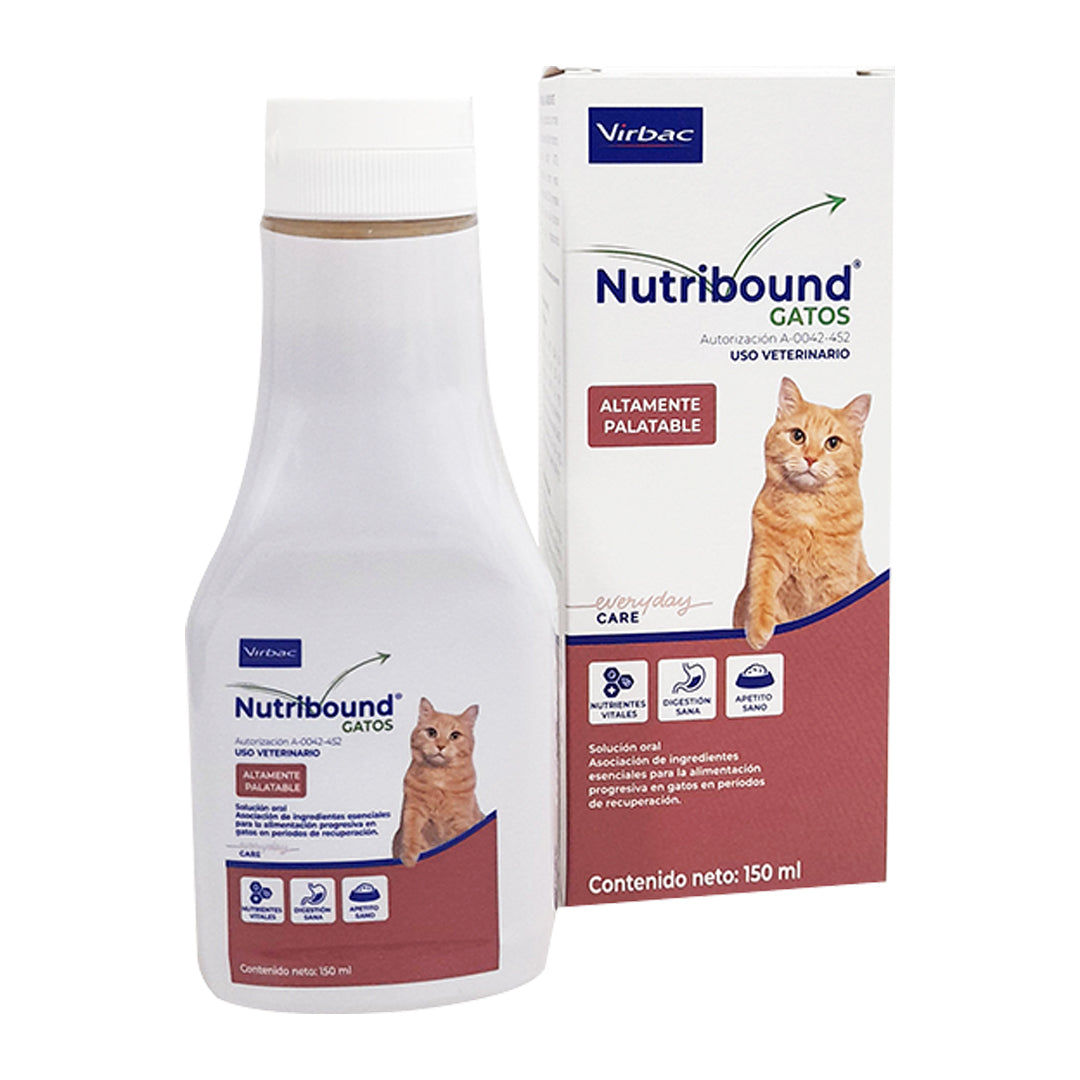 Suplemento Nutribound Fórmula Especial para recuperación de gatos, envase de 150 ml, marca Ventas Pet.