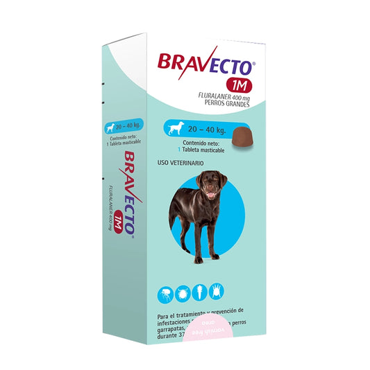 Bravecto 1M Perros 20 a 40 kg 400mg
