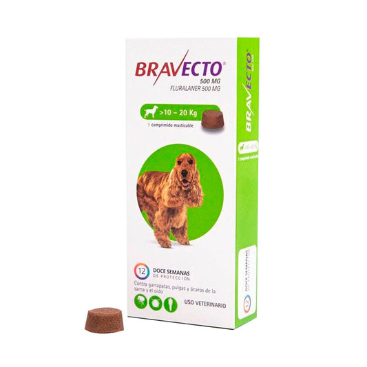 Bravecto Perros 10 a 20 kg 500mg