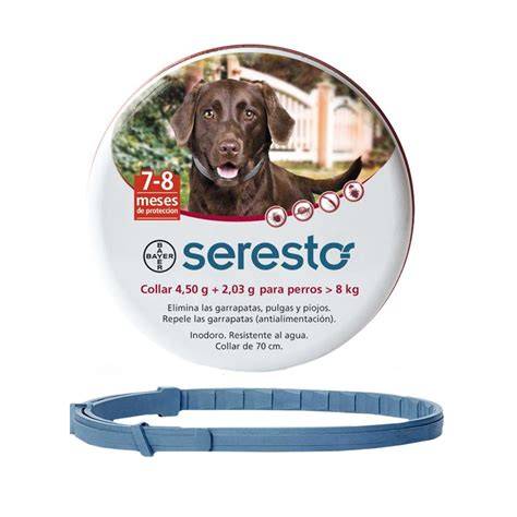 Collar Seresto para perros mayores de 8 kg de Bayer, control de pulgas y garrapatas, collar antipulgas para perros grandes.